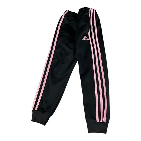 ADIDAS Black W/Dark Pink Track Zip Up Jacket SZ 6 & Black/ Light Pink Pants SZ 5 - Picture 8 of 9